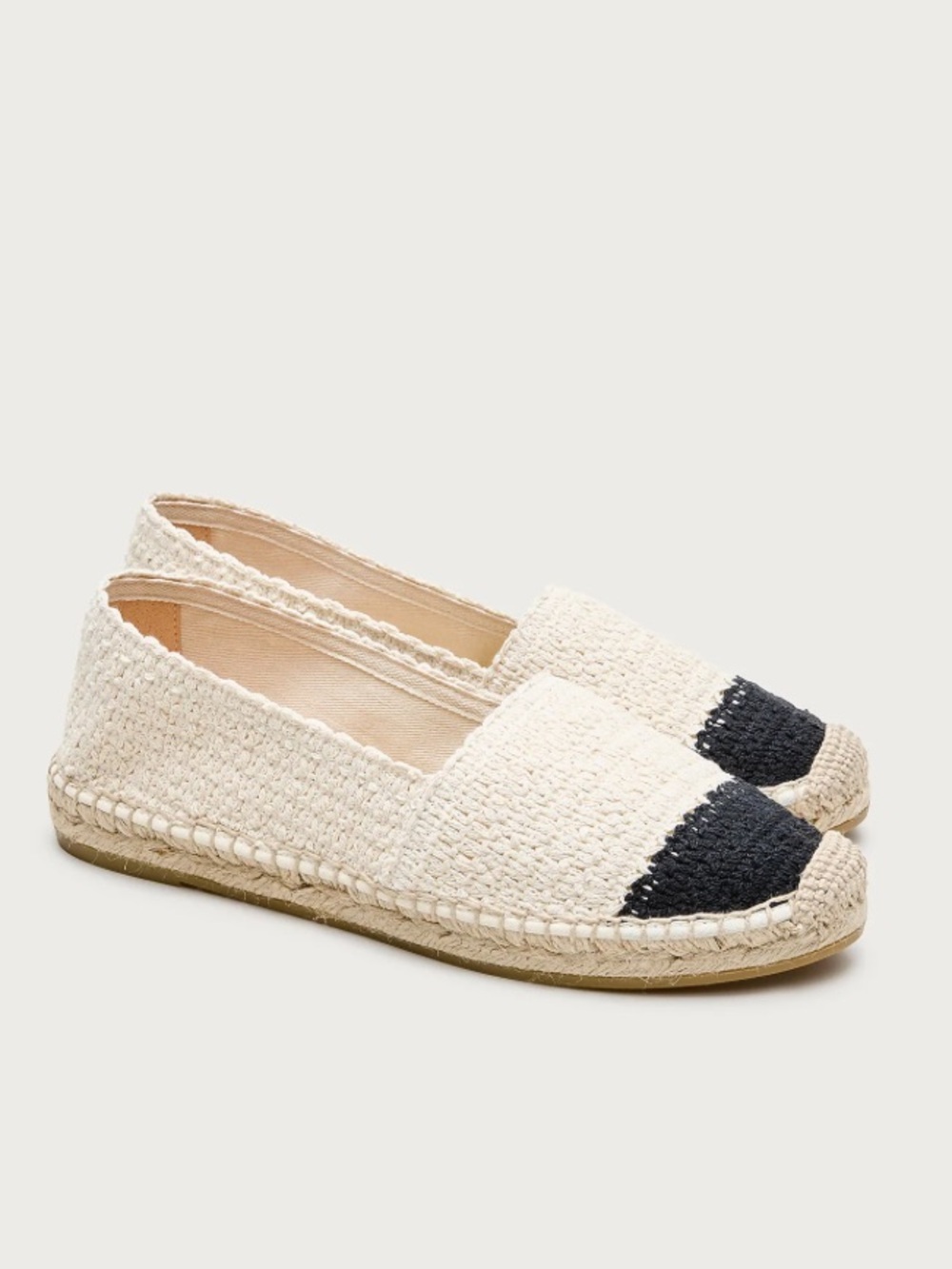J crew Made-in-Spain two-tone crochet espadrilles
